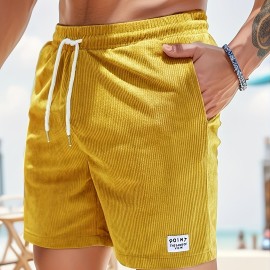 Men's Corduroy Waist Drawstring Comfy Shorts For Summer