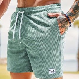 Men's Corduroy Waist Drawstring Comfy Shorts For Summer