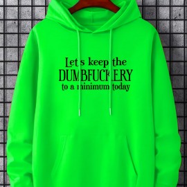 DUMFUCKERY Print Hoodies For Men, Graphic Hoodie With Kangaroo Pocket, Comfy Loose Trendy Hooded Pullover, Mens Clothing For Autumn Winter