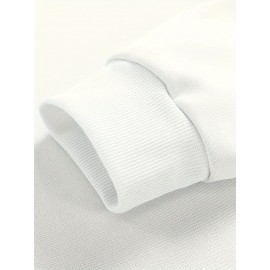 Men's Pullover Round Neck Long Sleeve Sweatshirt Green Badge Pattern Loose Casual Top For Autumn Winter Men's Clothing As Gifts