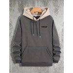 Color Block Cool Hoodies For Men, Men's Casual Graphic Design Hooded Sweatshirt Streetwear For Winter Fall, As Gifts