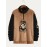 Men's Color Block Fuzzy Bear Pattern Sweatshirt, Half Zip Stand Collar Warm Pullover For Autumn Winter