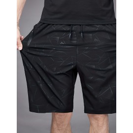 Men's Breathable Shorts With Pockets, Summer Rapid Dry Drawstring Sports Shorts For Running, Fitness, Training